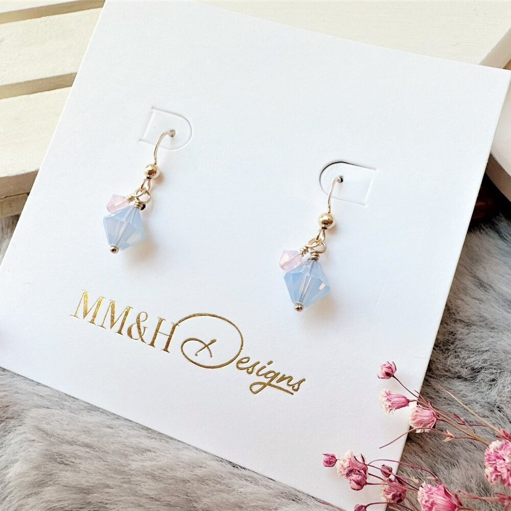 14k Gold-Filled Bicone Crystal Earrings | Handmade in BC